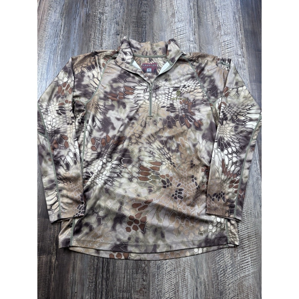 Kryptek Highlander Camo 1/4 Zip Performance Pullover Mens XL Tactical Hunting